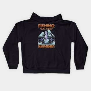 Fishing is my angry Management Kids Hoodie